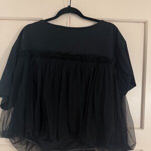 Maeve by Anthropologie Shirt Sleeve Black Tshirt
